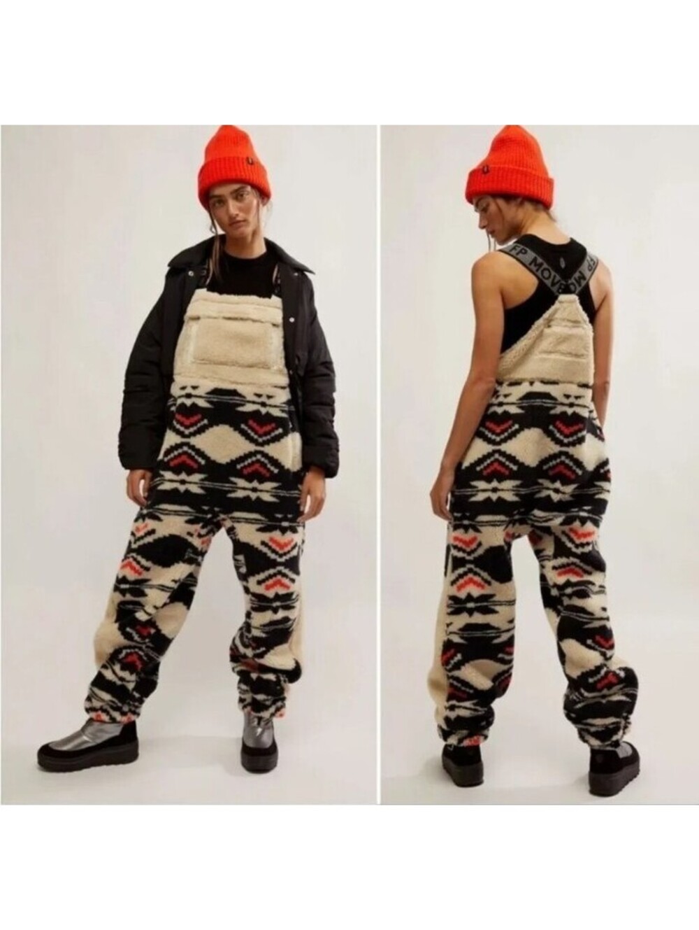 Free People Movement Hit The Slopes Printed Overalls (L)
